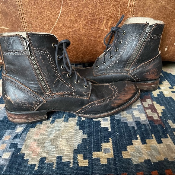 Freebird Oscar Boots Brown Distressed Leather - Picture 2 of 9